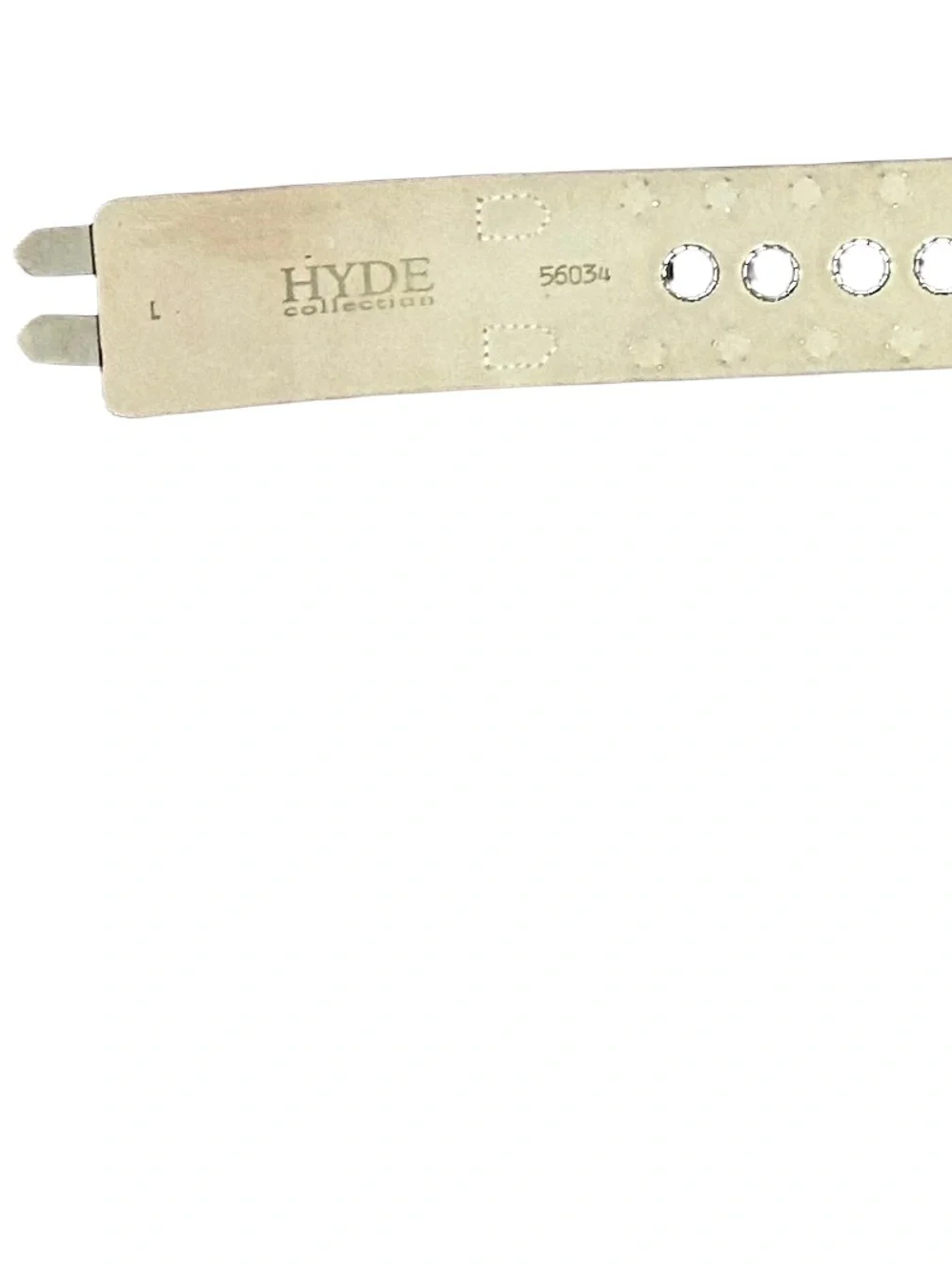 Vintage HYDE Collection Wide Black Leather Studded Grommet Belt